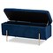 Baxton Studio Rockwell Glam and Luxe Navy Blue Velvet Upholstered and Gold Finished Metal Storage Bench 198-12209-ZORO - alternate 8